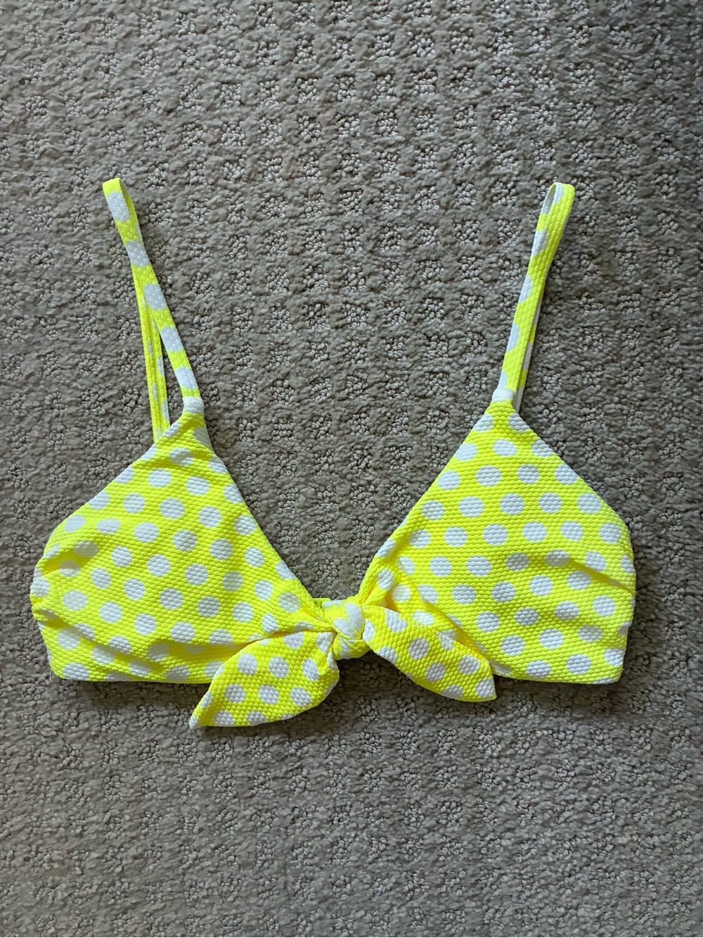 NWOT Aerie Bikini Top Yellow with Polka Dots, S